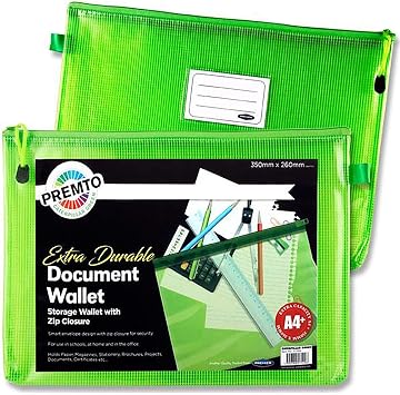Premier Stationery Premier Depot A4 + Extra Strong Mesh Storage Folder - Grape Juice-P Green