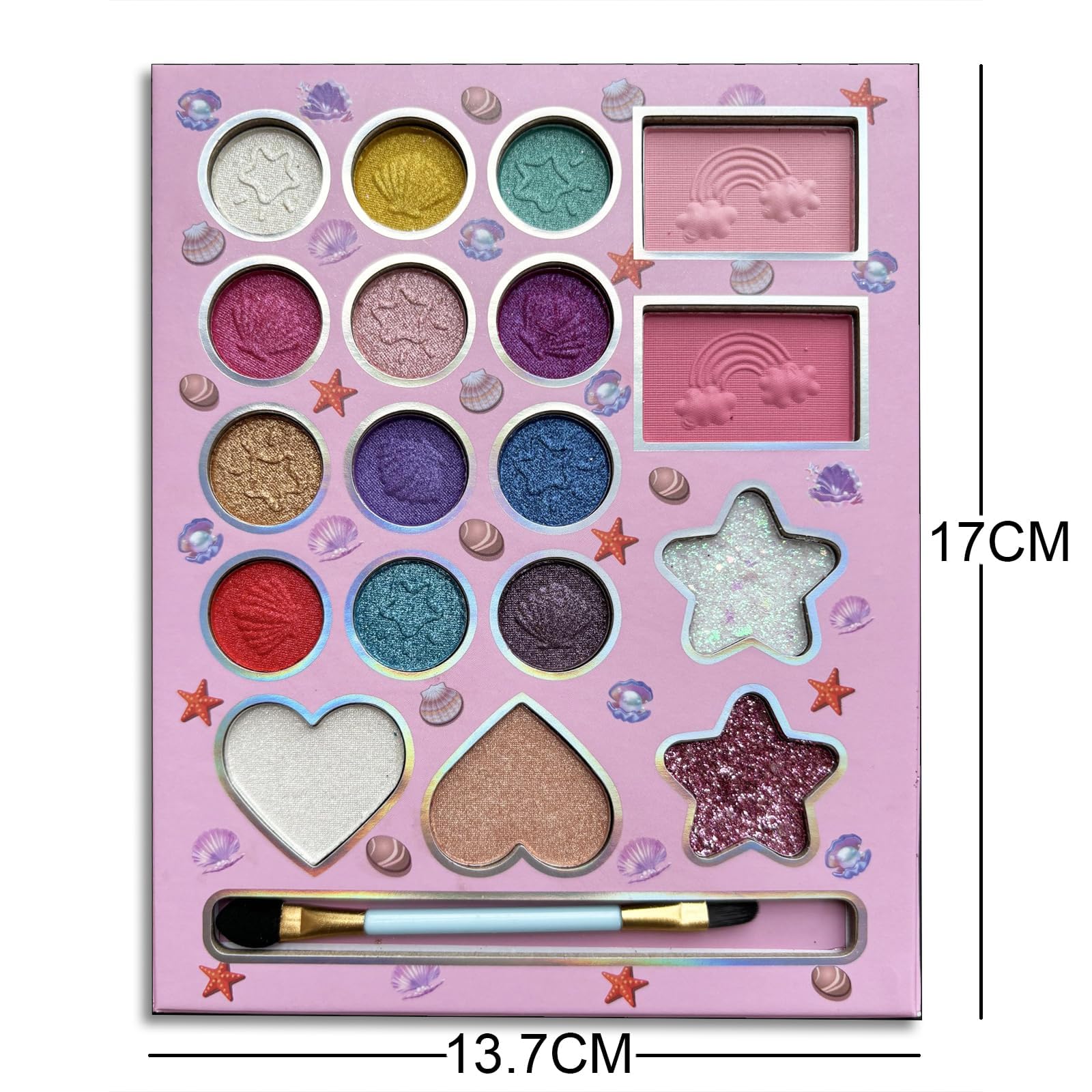 MockTota trucchi per bambina, valigetta trucchi e lavabili per bambini, kit di trucco da Halloween per bambini, kit di trucco da principessa DIY per bambina, Regali adorabili per bambine (18 Colore)