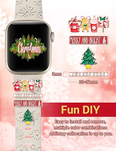 Miniatura 2 de Dijes de correa de reloj compatibles con Apple Watch Band (correa incluida) de 1.614 in, 1.575 in, 1.496 in, 1.929 in, 1.772 in, 1.732 in, 1.654 in,