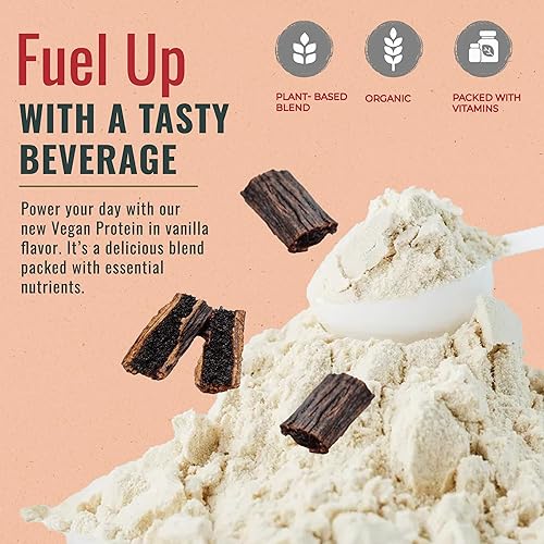 Miniatura 2 de zenbodi Fuel Vegan Protein Powder Vanilla - 21g of Protein Each Serving, Delicious Plant-Based Blend for Muscle Growth, Crafted from Pea, with Vegan