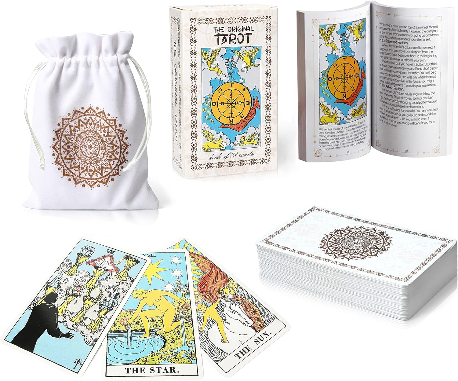 Tarot Cards with Guidebook, Classic Tarot Cards Deck 78Pcs/Set for
