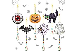 Halloween Crafts - TRADDER Halloween Rhinestone Painting Ghost Wind Chimes Decoration