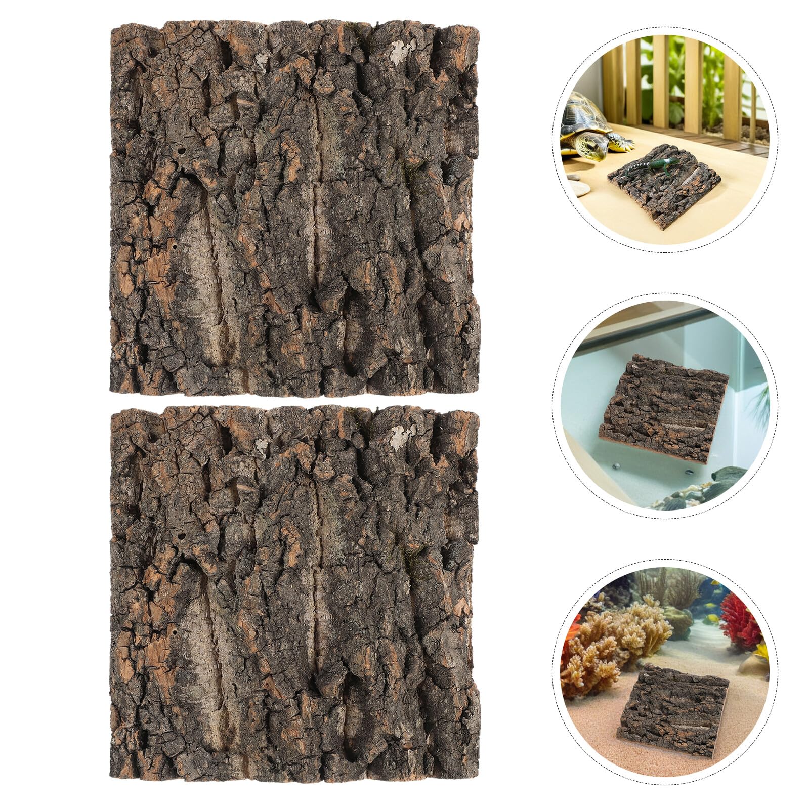 6 Pezzi Sfondo in Corteccia di Sughero Naturale per Rettili, Set 6 Pezzi 15X15 CM, Decorazione per Terrari e Acquari Texture 3D, Adatto per Gechi Leopardo, Tartarughe e Camaleonti,