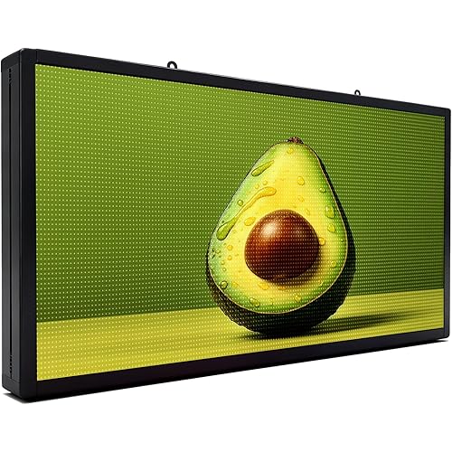 P6 Programmable Scrolling LED Display 40"x17", Custom Outdoor Led Digital Sign for Business, Waterproof IP65 LED Digital Signage Support Text/Image/Video, WIFI & USB Control, Electronic Message Board