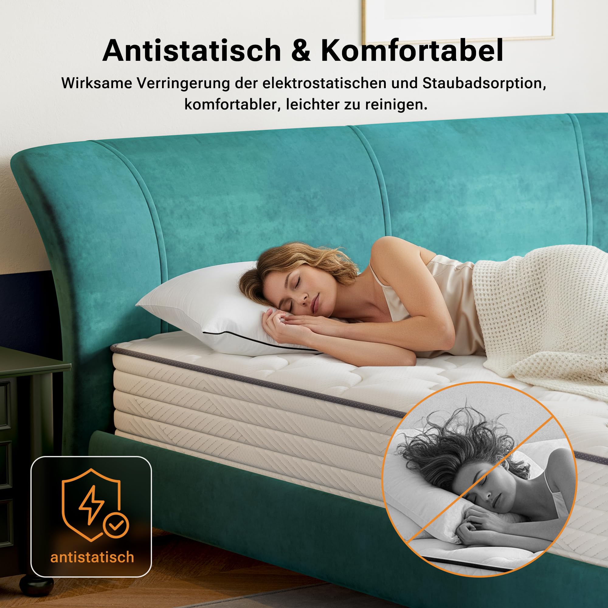 TXO Matratze 140x190 25 cm Hoch, Taschenfederkernmatratze Härtegrad H3, 7-Zonen-Federkernmatratze mit Komfortablem Schaumstoff zur Druckentlastung, Öko-Tex & CertiPUR Zertifiziert