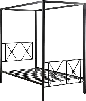 Homelegance Rapa Metal Canopy Bed, Twin, Black
