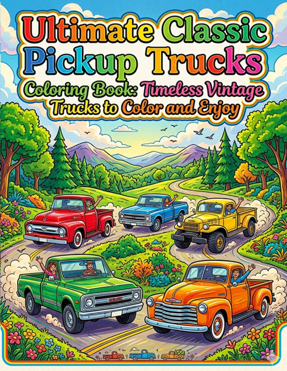 Ultimate Classic Pickup Trucks Coloring Book: Timeless Vintage Trucks to Color and Enjoy: A Relaxing Collection of Retro American Trucks Classic Farm ... Designs for Adults Teens and Truck Lovers