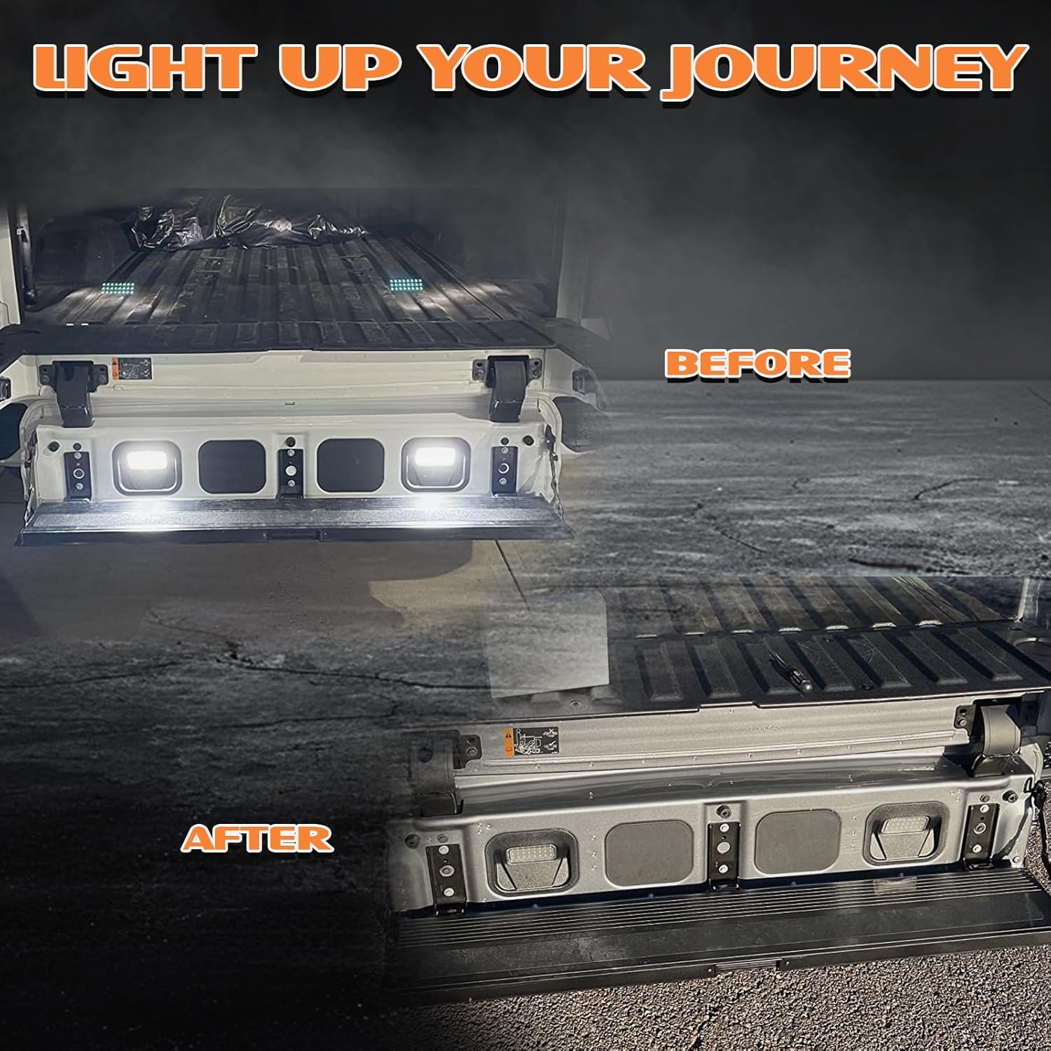 LED Tailgate Step Light Truck Bed Multi-Pro Lamp Assembly for GMC Sierra & Chevy Silverado 1500 2500 3500 HD 2020-2025, 2PCS White With Wiring Harness &Plastic pry bar accessories