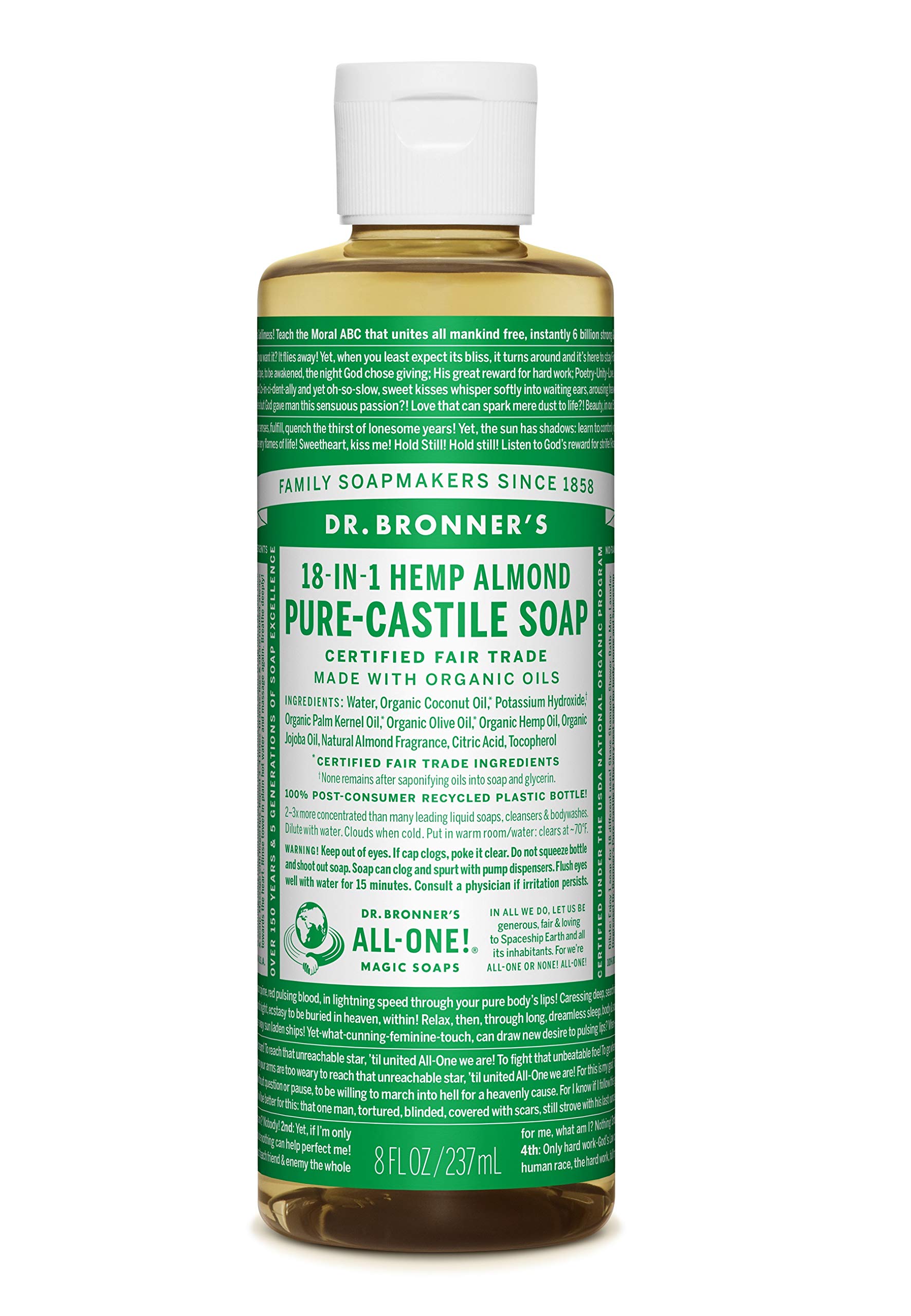 Dr Bronner - Almond Castile Liquid Soap 236ml