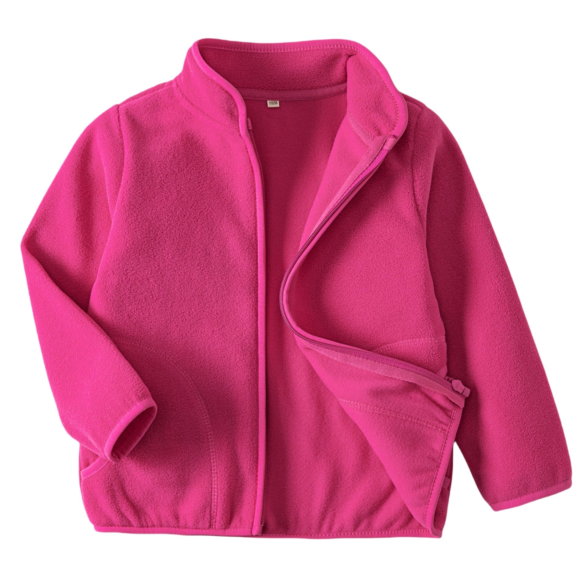 Toddler Boys Girls Fleece Jacket Lightweight Fall Spring 2-12 Years | Soft Anti-Pilling Fleece, Lightweight Fit, Easy Zip-Up, Hand-Warm Pockets, Windproof Stand-Up Collar, Wear Alone or as Layer