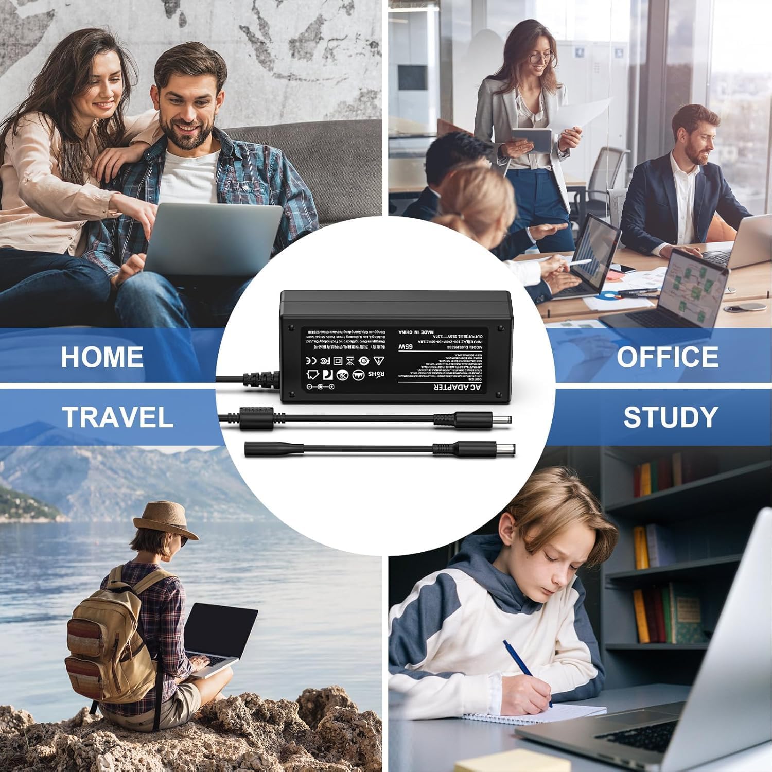 65W 45W Laptop Charger Compatible with Dell Inspiron 15 5000 7000 3000 5555 5558 3511 Inspiron 17 14 13 3000 5000 7000 Latitude E6440 E6430 3520 3420 XPS 13 14 9333 Power Supply Cord - Image 7