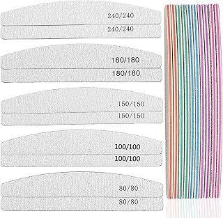 10Pcs Nail File and Buffer Kit, Nail Files for Natural/Gel Nails, Emery Boards for Nails, Double-Sided Nail Buffers, Manicure Pedicure Tools for Nail Supplies