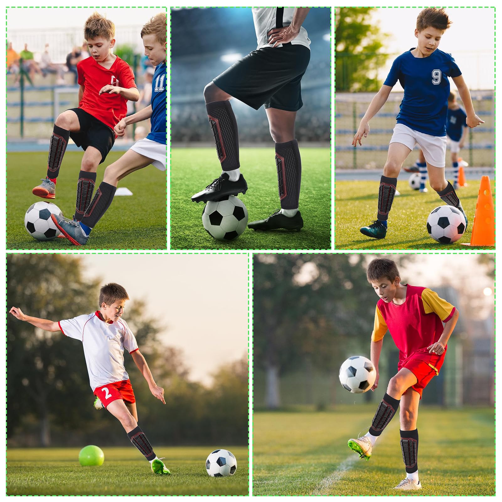 Espinilleras de fútbol de alto impacto para niños y adultos, espinilleras para hombres, mujeres, niños y niñas