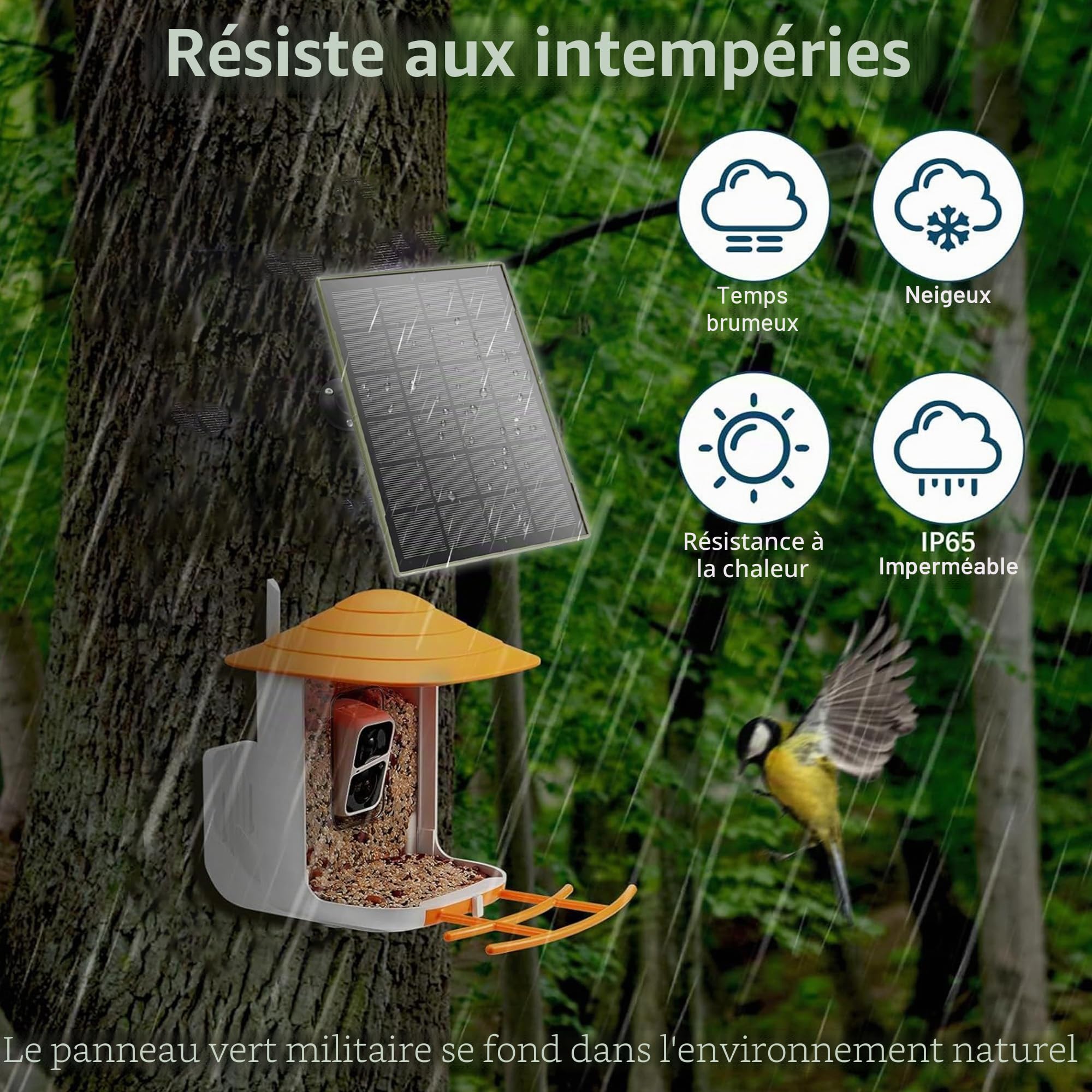 Lot de 2 panneau solaire 3W/5V,Compatible avec les caméras de chasse 3G/4G， batterie Li-ion 6000mAh,régulateur de tension PCB,micro-USB/Type-C/DC,IP66, Convient aux caméras de chasse sur le terrain