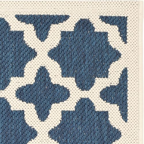 Miniatura 4 de Safavieh Courtyard Collection CY6903-268 alfombra azul marino y beige para interior o exterior, otro, Azul marino, beige
