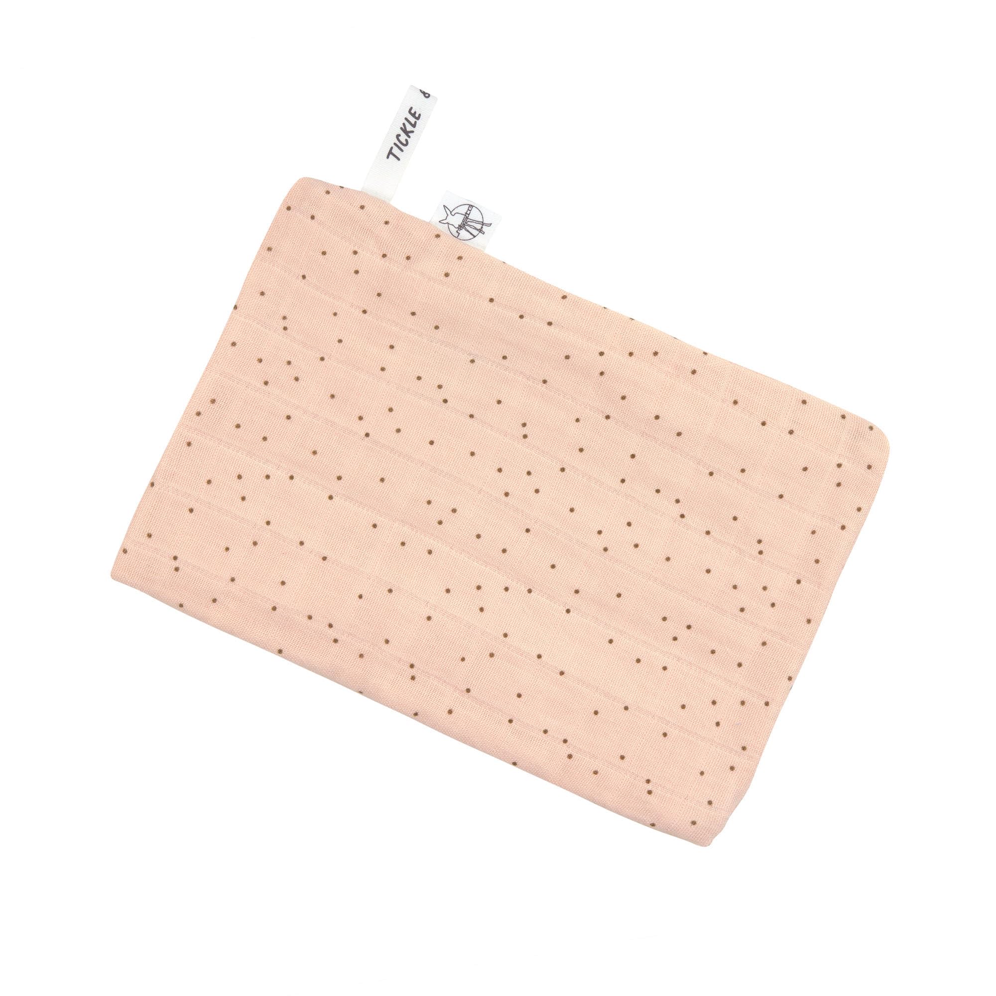 LÄSSIG Bébé Mousseline Gant de toilette Set 3 pcs/Muslin Wash Glove Set 3 pcs Dots peach rose