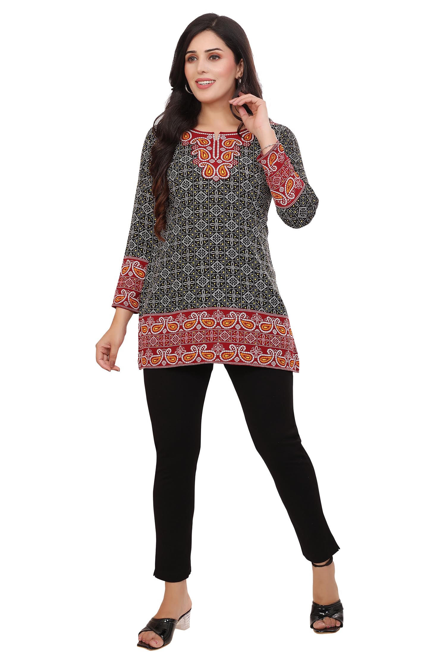 Maple ClothingShort Kurti Indian Tunic Top Women's Printed India Apparel Outfit