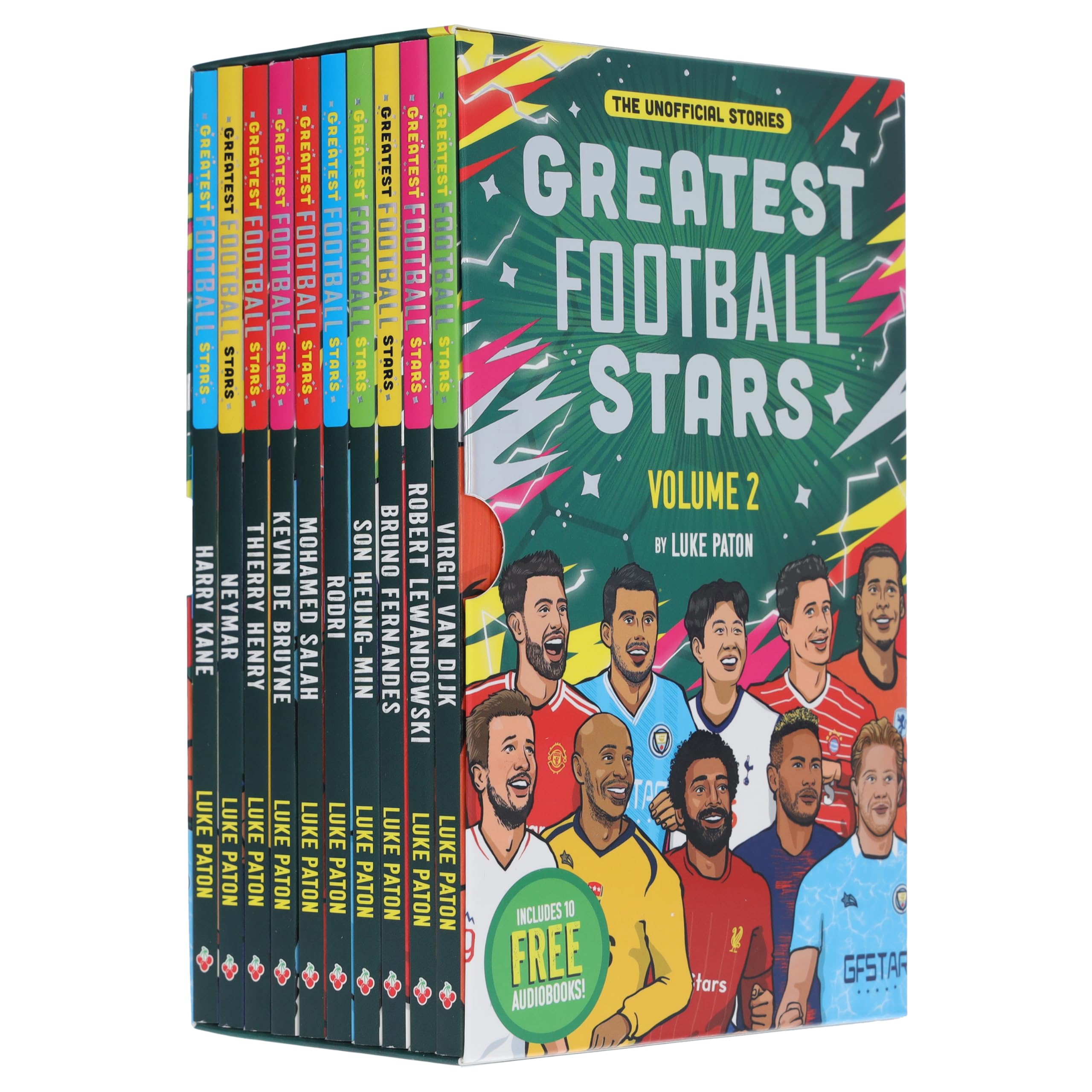 The Greatest Football Stars 10 Books Collection Box Set- Series 2 ( Harry Kane, Neymar, Mohamed Salah, Lewandowski, Kevin De Bruyne, Virgil van Dijk, Son Heung-Min..)