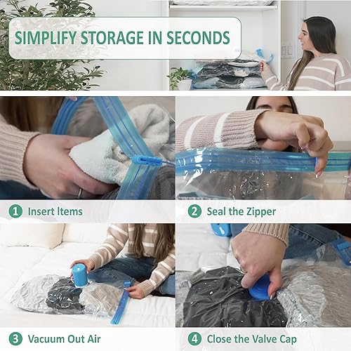 Miniatura 7 de Cozy Essential Travel Vacuum Storage Bags with Rechargeable Wireless Electric Pump, Space Saver Bags for Luggage, Suitcase, Carry-On, for Clothes,