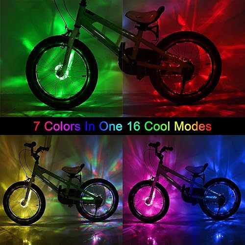 Miniatura 2 de DAWAY Luces de rueda de bicicleta recargables  A16 Cool Led Luces de neumático de bicicleta, accesorios de cubo de bicicleta para niños y niñas,