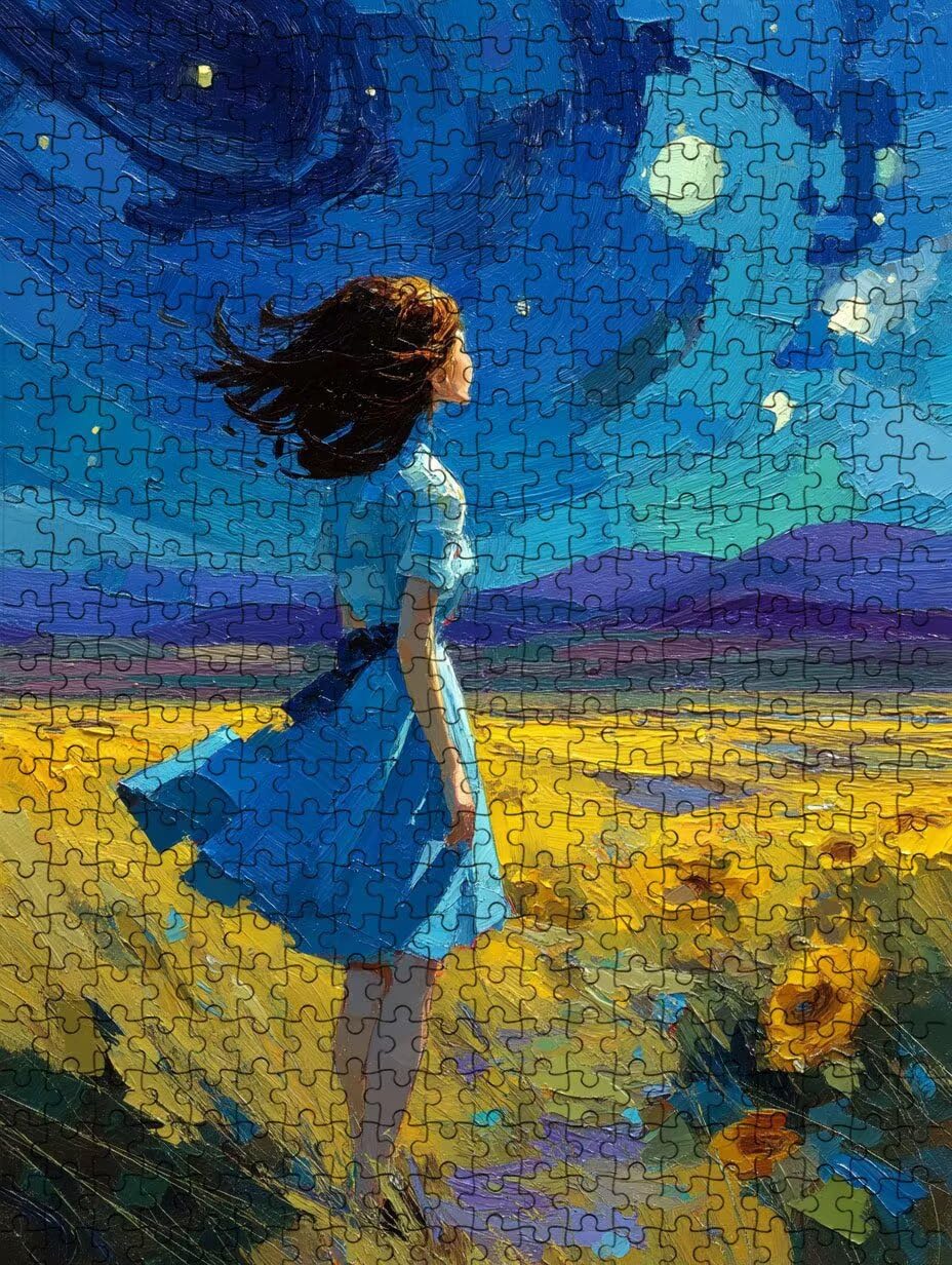 Star River puzzle ze słonecznikami, 1000 elementów dla dorosłych, 1000 elementów, kompleksowe puzzle, klasyczne puzzle, gry rodzinne, do dekoracji ścian i prezentów FNKL2-1043
