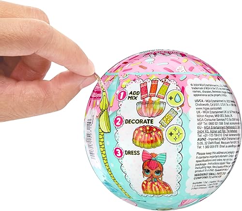 Miniatura 5 de LOL Surprise Mix & Make Birthday Cake Tots con muñeca coleccionable, vestido de pastel de bricolaje, fabricación de pasteles y decoración,