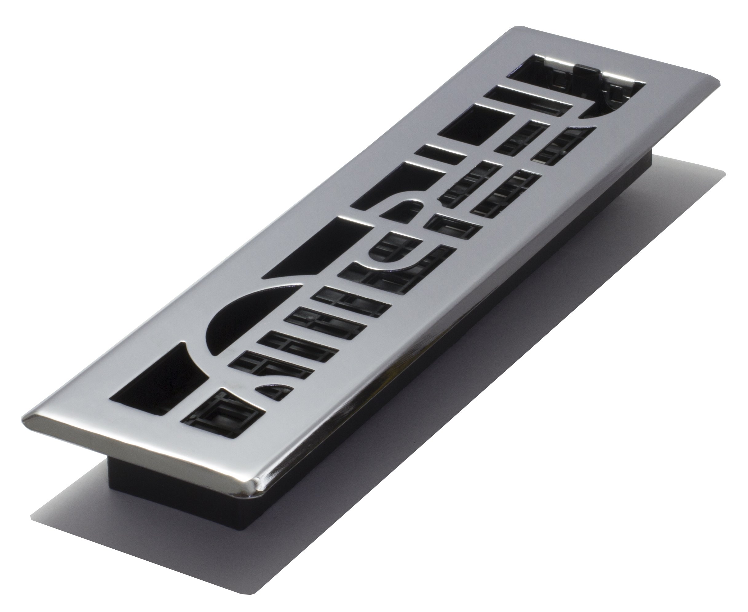 Décor Grates ADH212-C Art Deco Floor Register, Chrome, 2x12, Chrome Finish