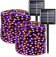 Vista 20 de JMEXSUSS Paquete de 2 luces solares de Navidad impermeables para exteriores, 100 LED de 33 pies, color blanco cálido y multicolor, luces solares