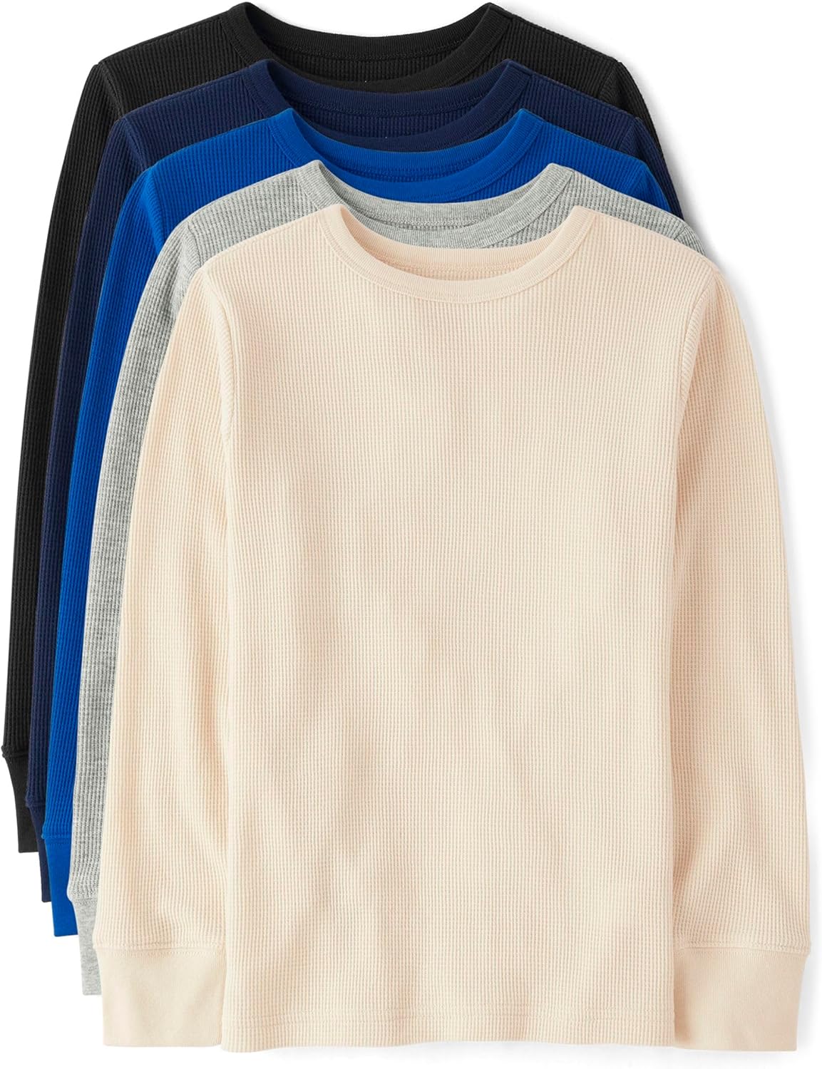 The Children's Place Boys' Long Sleeve Thermal Henley Shirts 5-Pack Medium Multi Color