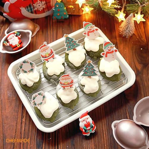 Miniatura 3 de CHEFMADE Juego de mini moldes para tartas de 3.5 pulgadas, 4 piezas antiadherentes en forma de limón para hornear pasteles para horno y olla