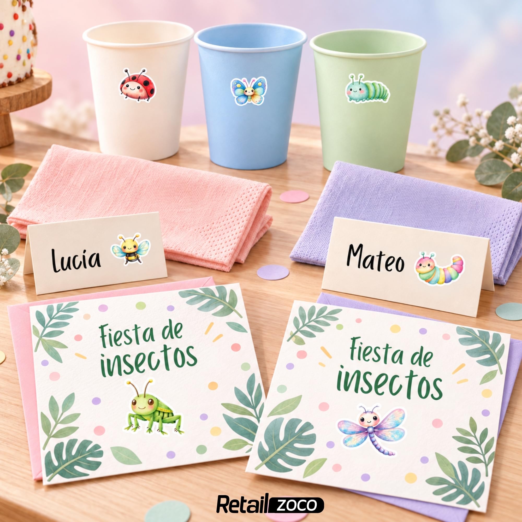 Rollo Pegatinas Insectos para niños, animal stickers, 3 Unidades - imagen 5