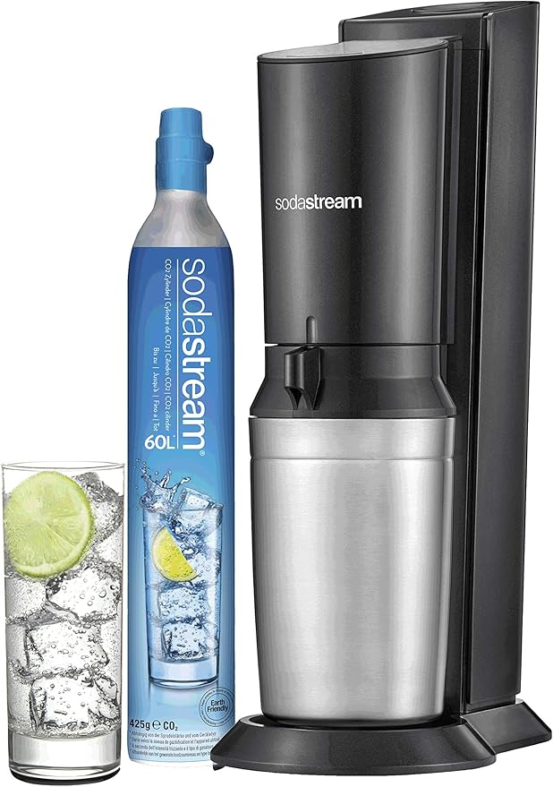SodaStream Crystal (Sparkling Water Maker) (TITAN SILVER) with 60L