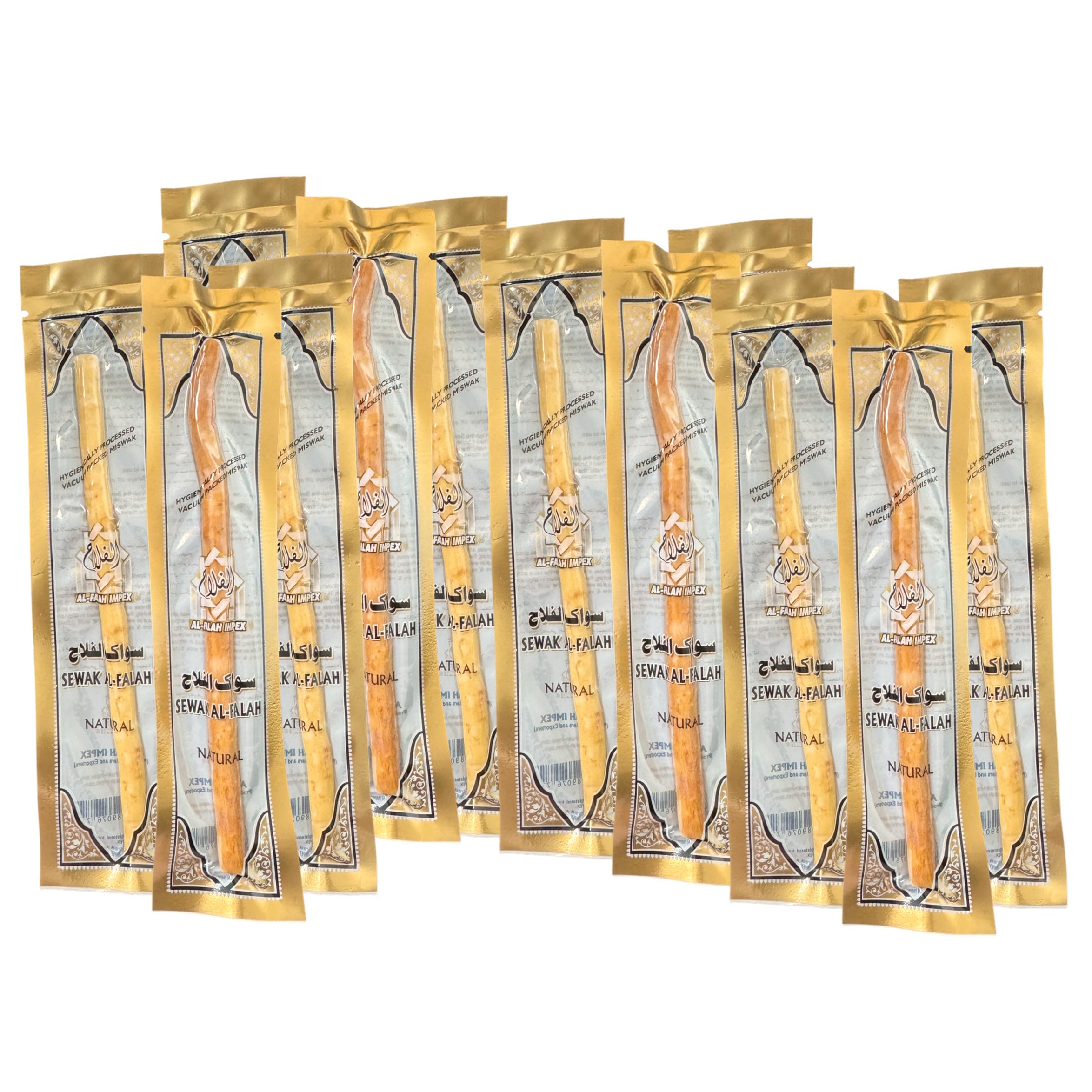 ZeniaNatural Miswak Toothbrush (Extra Thin Sticks) - Vacuum Sealed Natural Flavor - for Healthy Gums & Teeth (Pack of 10)