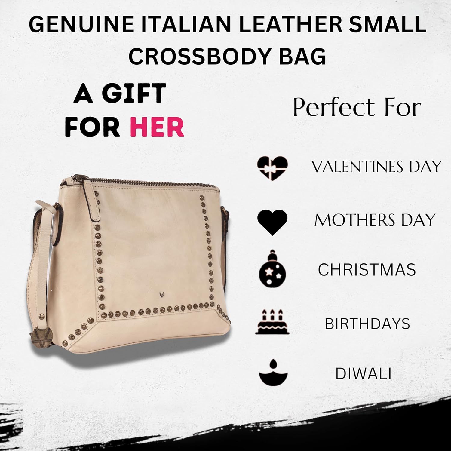 Genuine Italian Leather Boho Studded Crossbody Sling Bag - Stylish, Durable, & Perfect for Everyday Use for women - Image 5