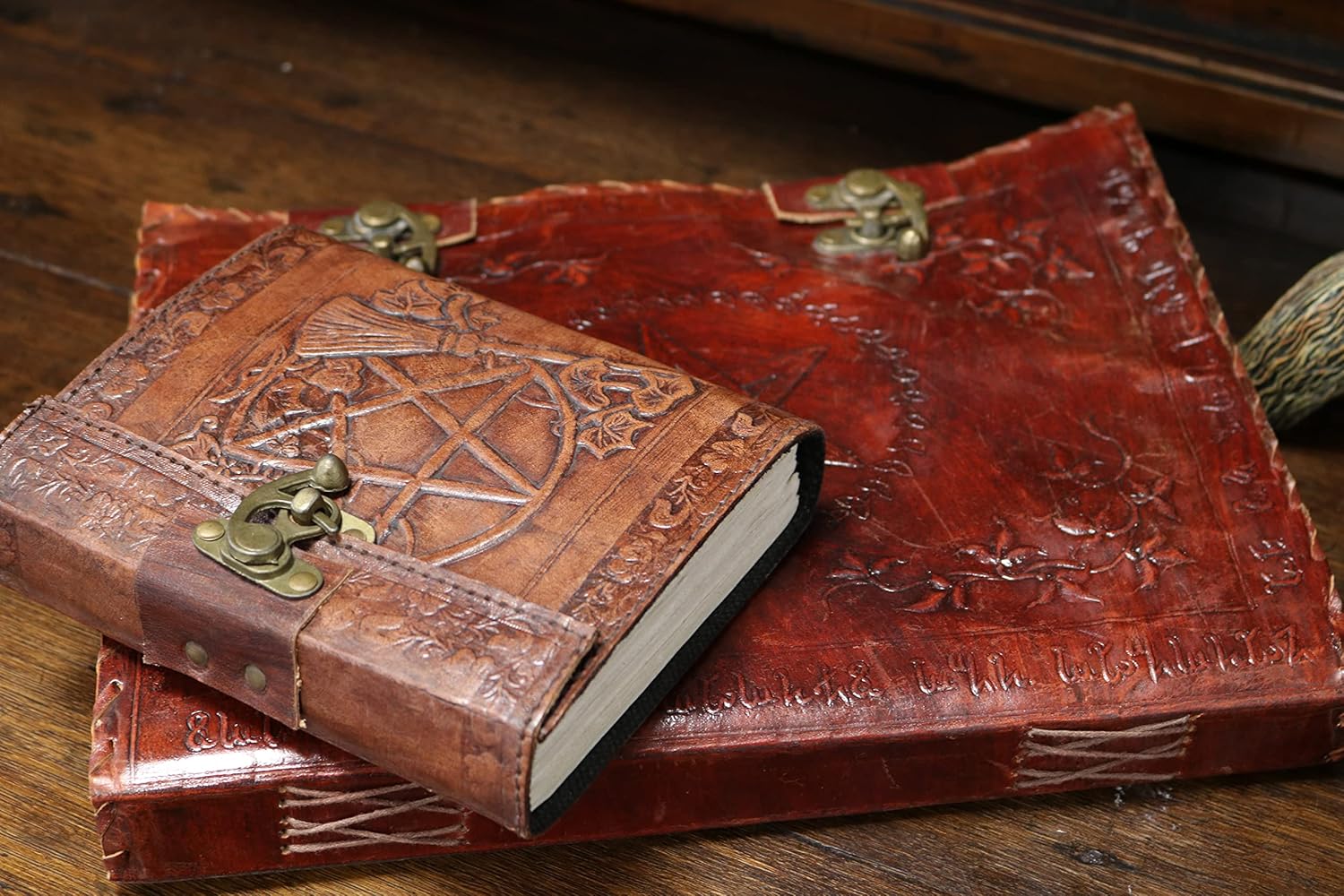 Nemesis Now - Brown Leather Book of Shadow Diary with Lock 36cm