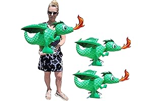 2 Pack Large Fire Breathing Green Inflatable Dragons
