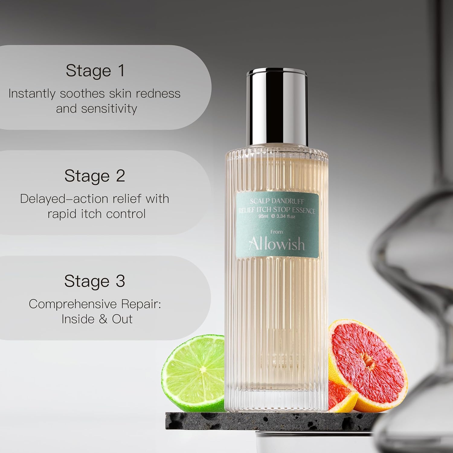 Lemon Grapefruit Scalp Serum 95ml | Dandruff & Itch Relief | Zinc Ferment Strengthen Barrier | Plant-Based Refreshing Treatment、Scalp Serum for Itchy Dry Scalp for Women - Image 2