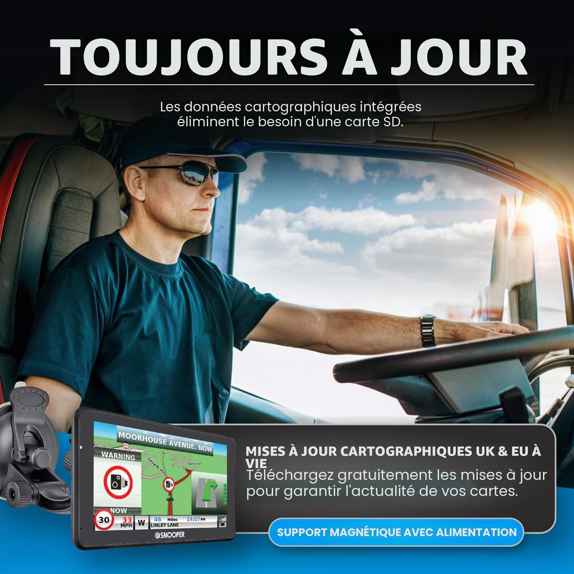 Snooper Truckmate S6900 Navigateur Satellite avec Support Magnétique Actif