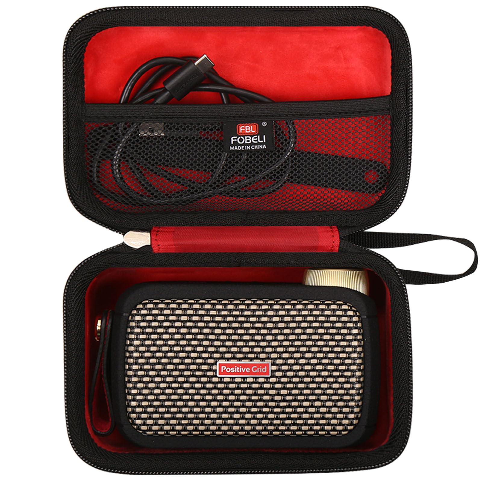 FBLFOBELI Étui de Transport Rigide Compatible avec l'ampli de Guitare Intelligent Positive Grid Spark GO 5 W Ultra Portable (étui Uniquement), Rouge, Voyage