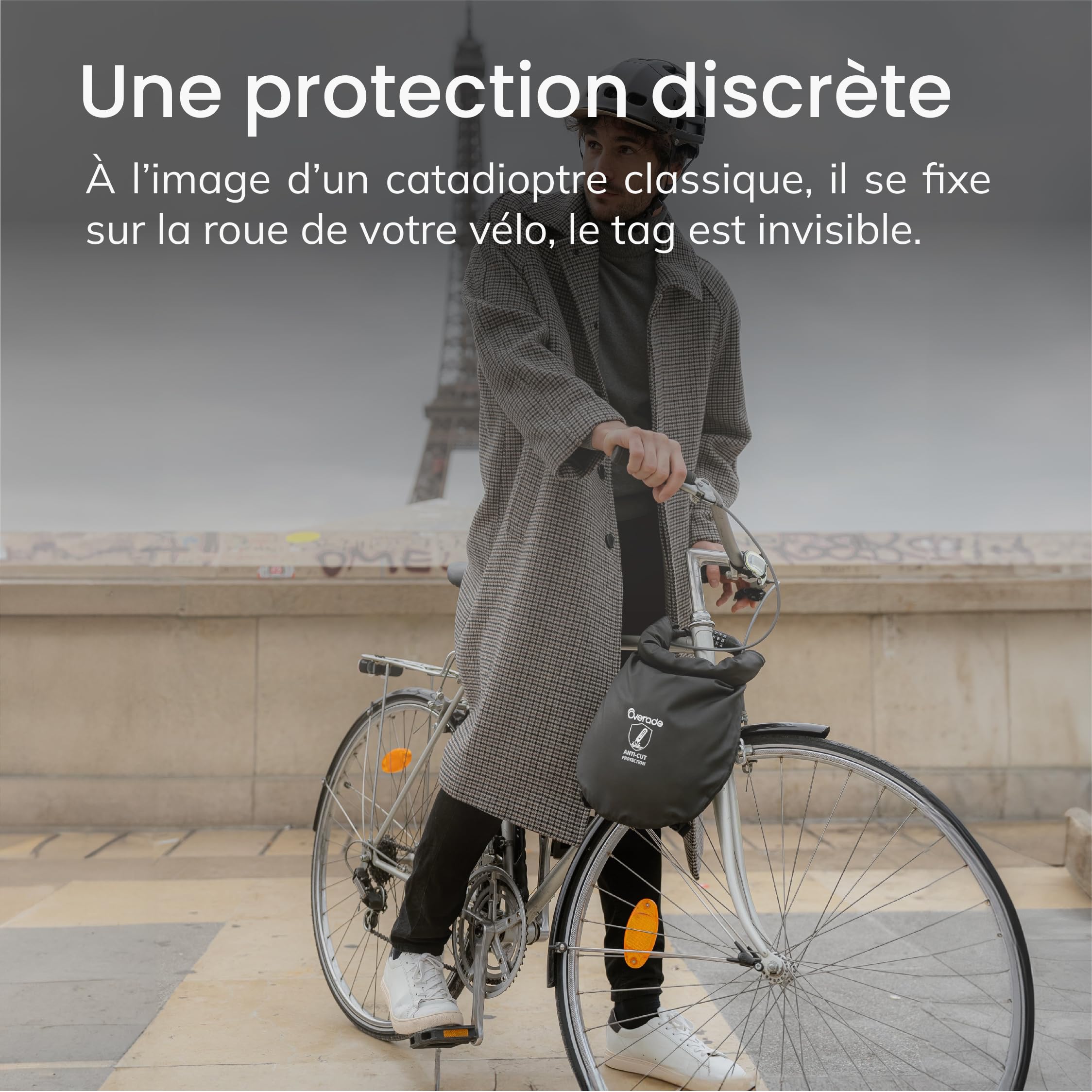 OVERADE Innovation Française - AIRFLEC x2 - Support pour Tracker GPS AIRTAG - Catadioptres de Roues - Alarme Antivol Vélo