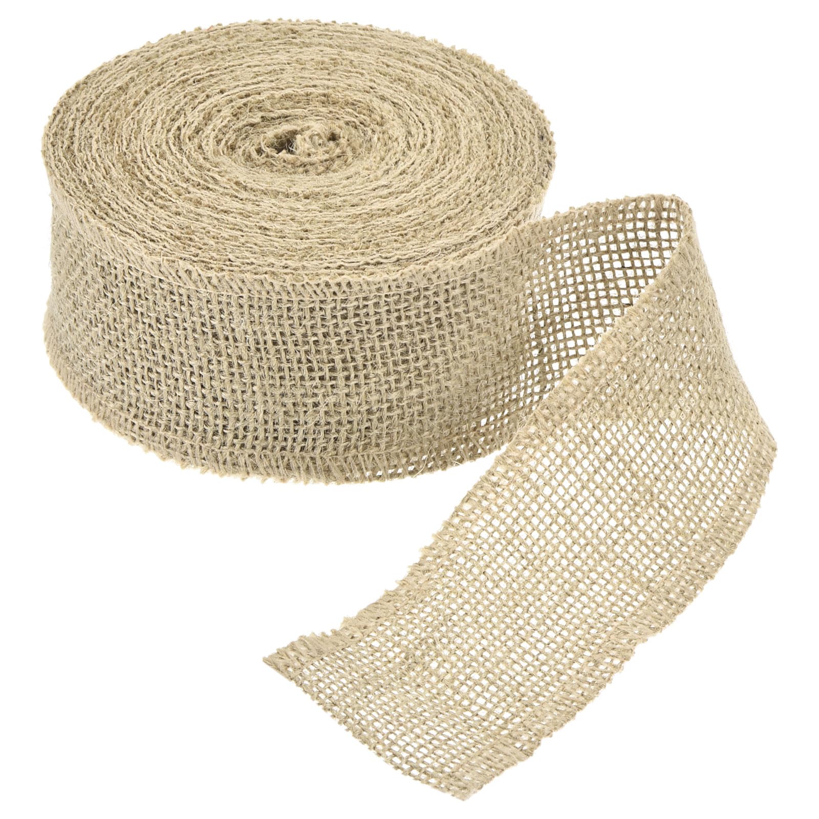 Ruban en toile de jute naturelle rouleau 5,1 cm tissu loisirs creatifs Noel artisanat