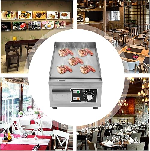 Miniatura 6 de Plancha eléctrica comercial de 110 V 1300 W, parrilla de encimera eléctrica antiadherente para restaurante Teppanyaki parrilla superior plana de