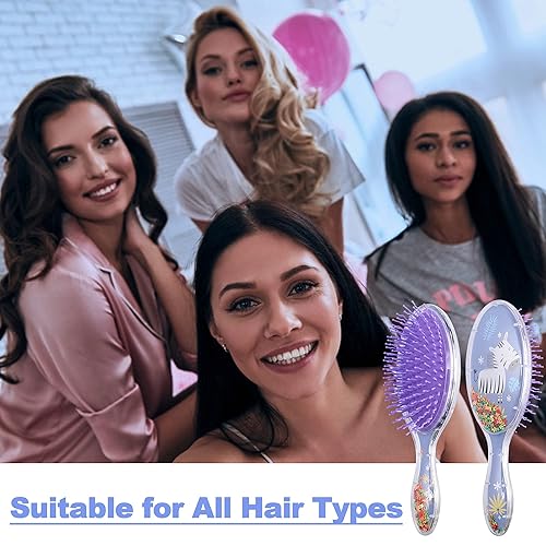 Miniatura 5 de Aethland Cepillo desenredante para cabello rizado, cepillo desenredante para niños, sin dolor, cepillo suave para cabello rizado, se desliza a