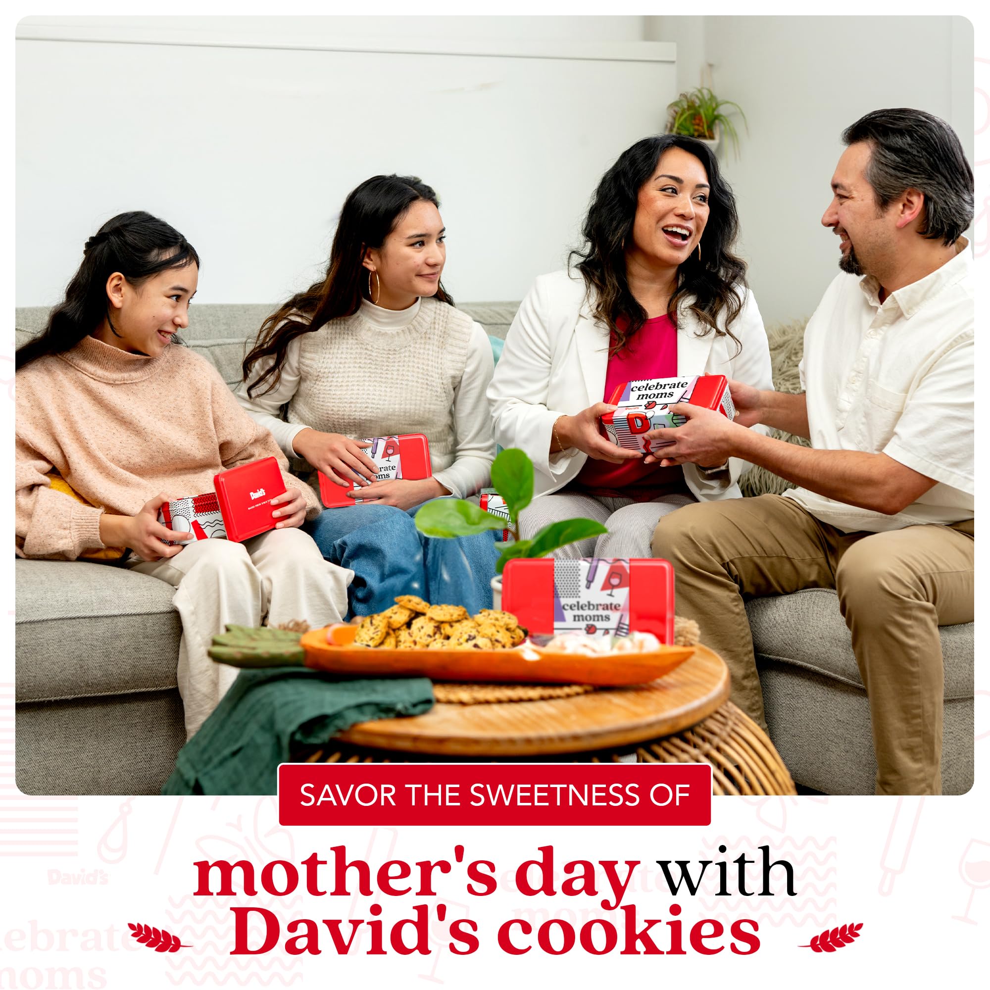 David's Cookies Celebrate Moms Cranberry-Pistazien-Beksdose – unwiderstehliche Crunch, Snacks und Bäckerei-Leckereien – ideal für Snacks und als Geschenk – Gourmet-Muttertagsgeschenk, 264 ml