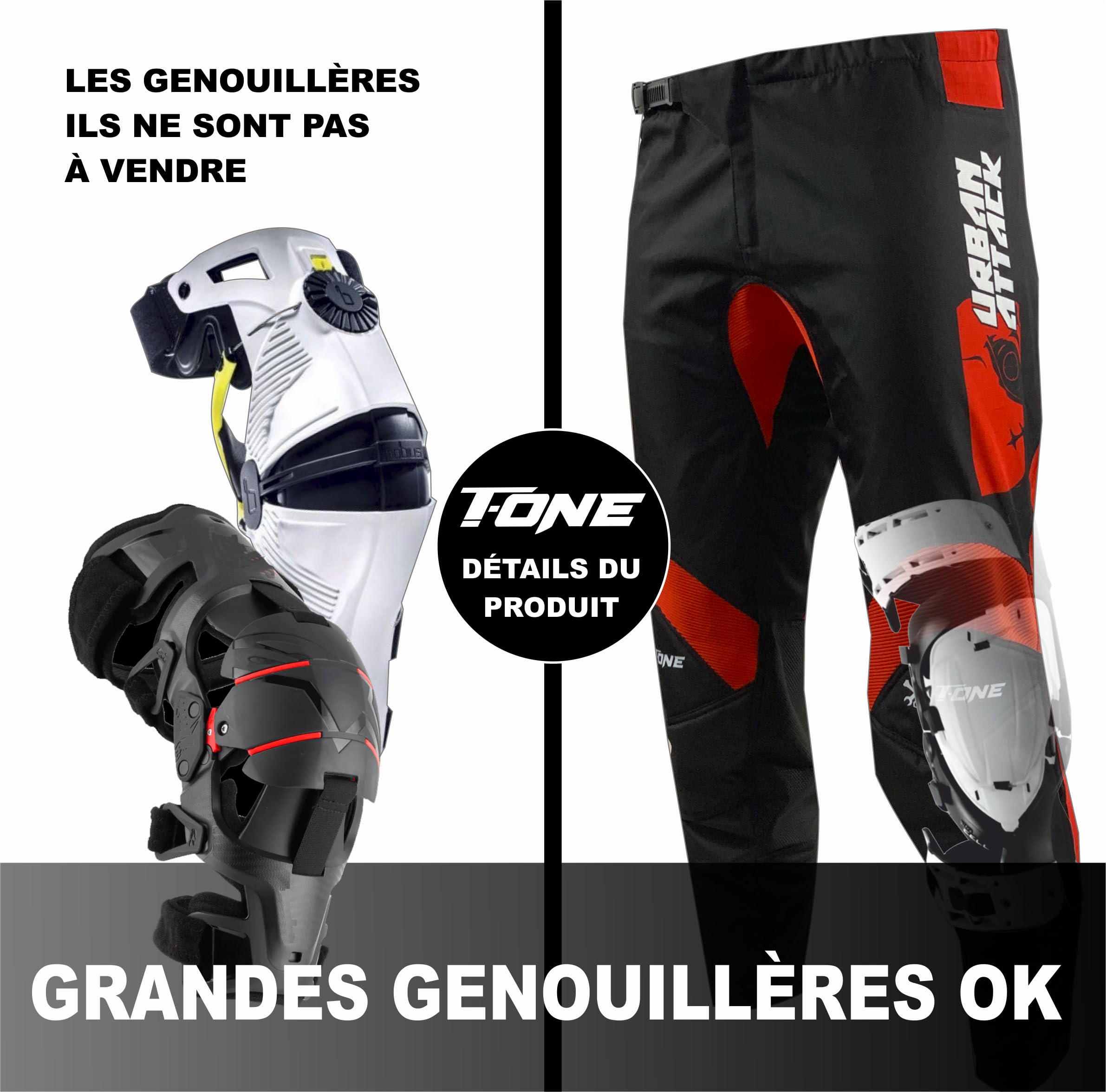 TLA T-One Pantalones de Motocross – Enduro | Ropa Moto | Ropa Motocross – Enduro – Quad | Mono Motocross Hombre Mujer Niño, Gris/Negro, S
