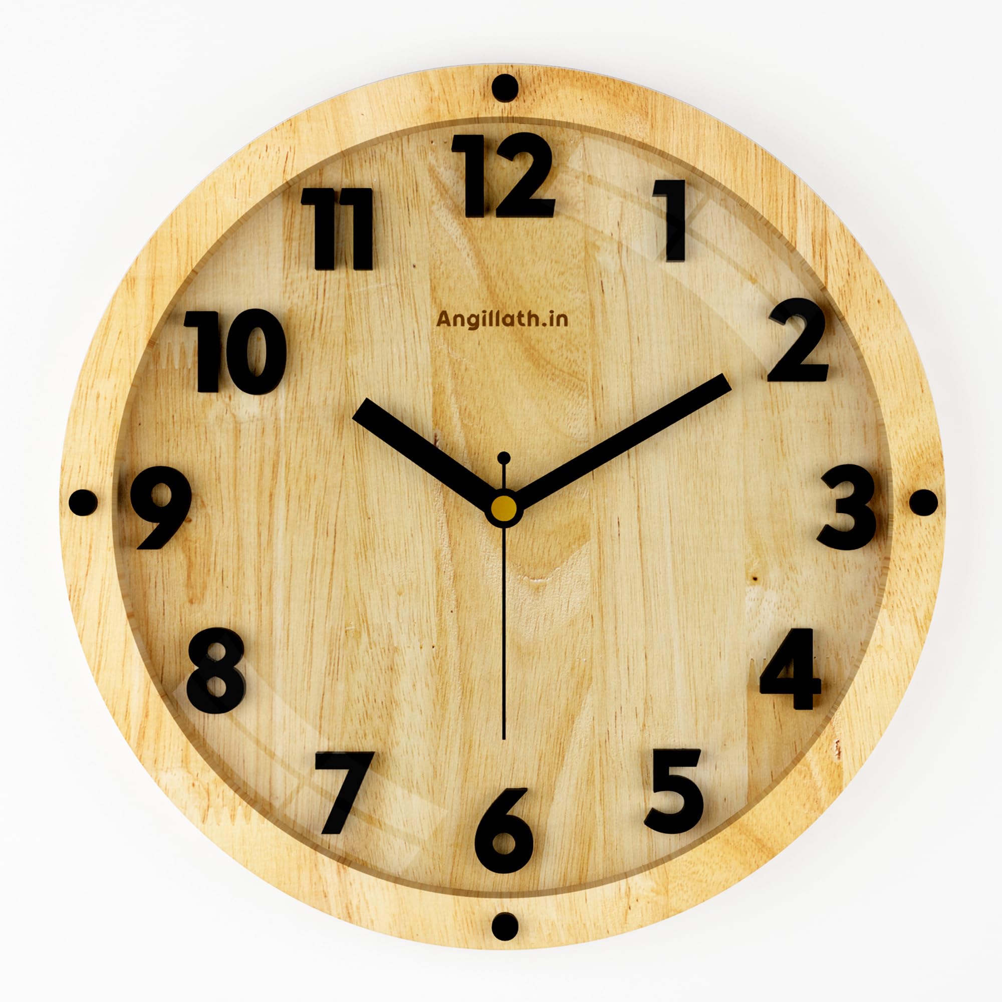 Angillath.in Retro Wooden Wall Clock Silent Sweep Technology, and a 2-Year Warranty, Vintage Style and Matte Finish with 3D Embossed Numbers.(Battery Included) (B0CXN24PDP) Amazon Price History, Amazon Price Tracker