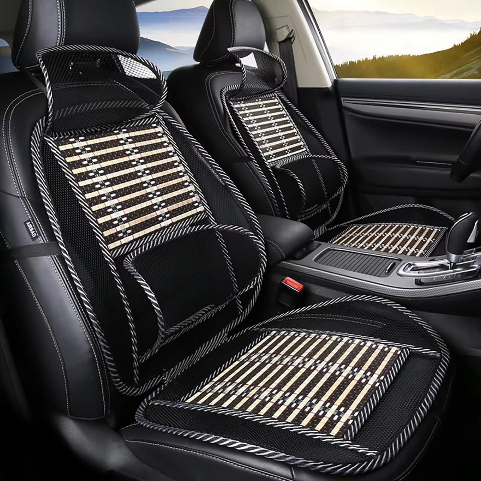 2 Set di Cuscini per Seggiolino Auto, Compatibile per Buick Enclave Envision Encore, Fodera in Seta di bambù Traspirante, Supporto per la Vita,B