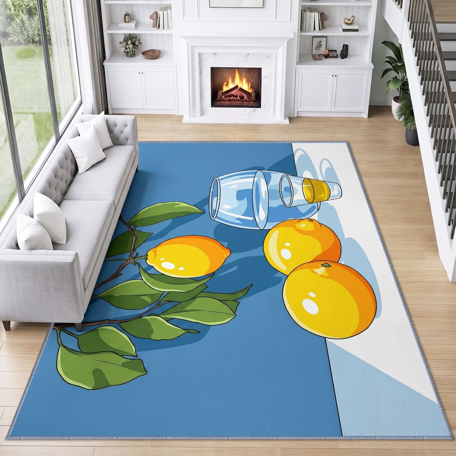 Tappeto lavabile, 80 x 150 cm, con vaso di vetro, a pelo corto, per cameretta dei bambini, antiscivolo, morbido, facile da pulire, per soggiorno, camera da letto, cucina