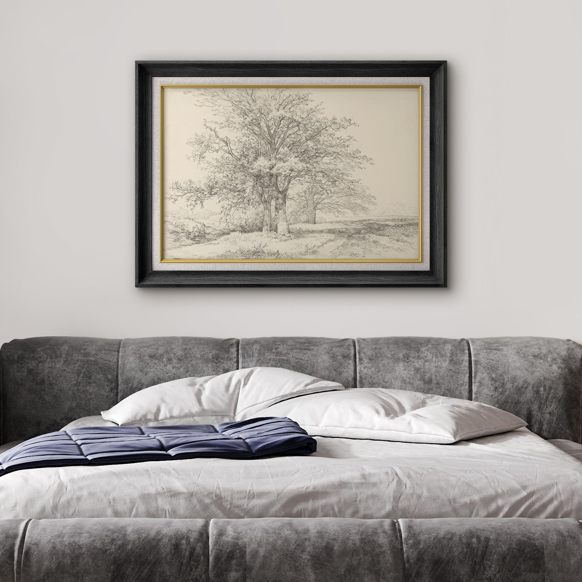 Vintage Tree Branches Canvas Print – Monochrome Pencil Sketch Wall Art For Living Room, Bedroom, Office