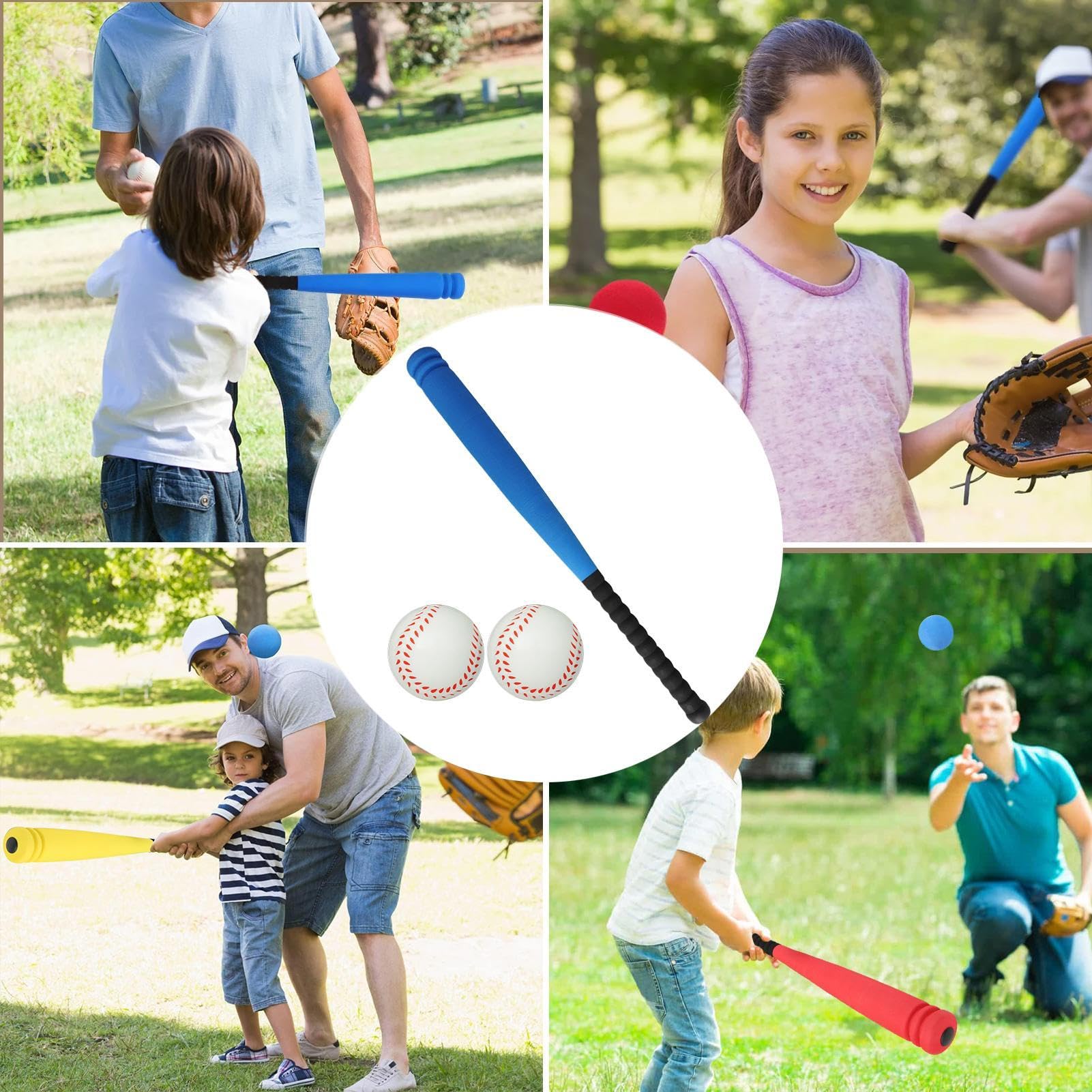 Générique Kit D'entraînement De Baseball - 2 Balles Jouet De Baseball | 2 Balles De Baseball Jouet D'entraînement De Baseball | De Sport Extérieur Et Intérieur pour Enfantts